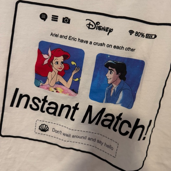 ZARA x DISNEY Little Mermaid Instant Match Graphic Tee T-Shirt Cropped Boxy Fit - Picture 5 of 6
